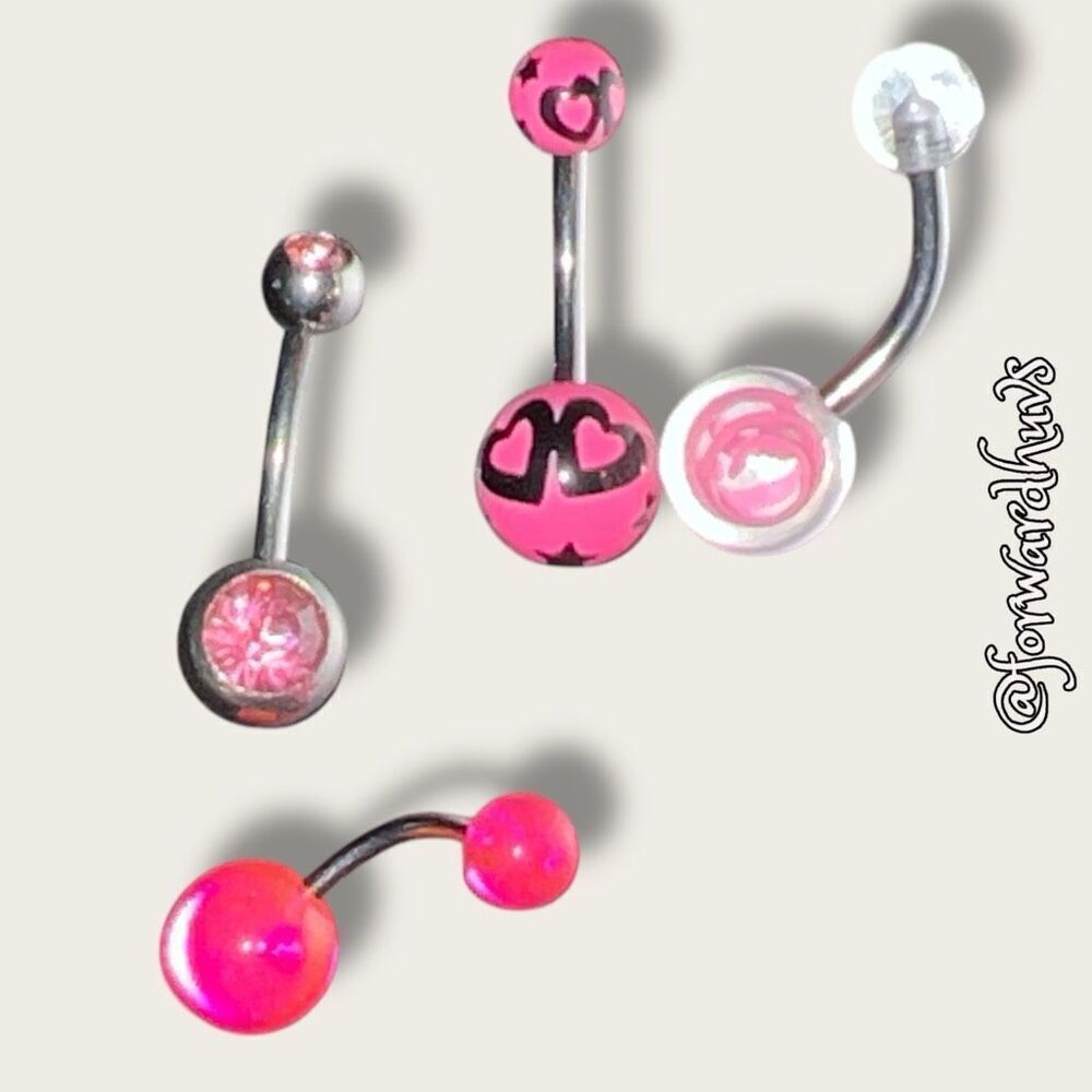 Barbie Pink Belly Button Piercing Rings